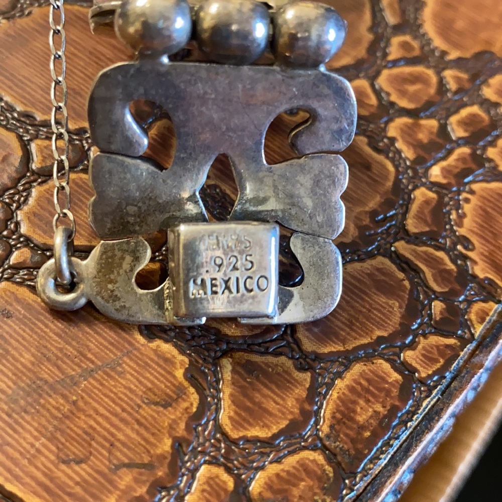 Vintage MWS Mexico .925 Sterling Silver Heavy Link Cutout Scroll Style Bracelet. - Picture 9 of 11